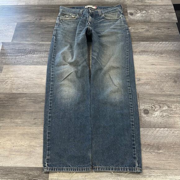 Vintage Y2k Levis 550 Red Tab‎ Womens 34x31 Blue Relaxed Tapered Denim Jeans - Picture 5 of 15